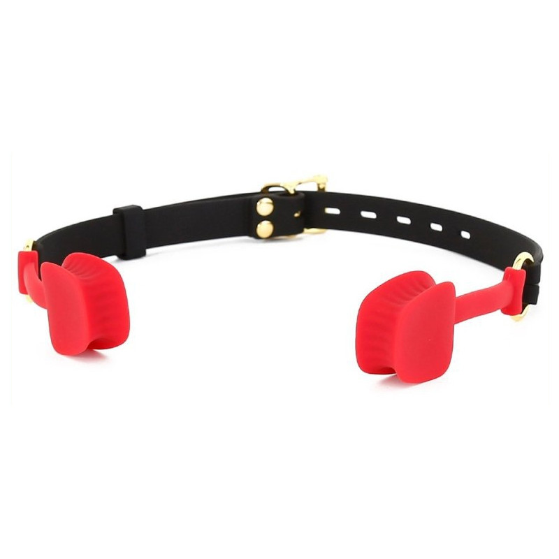 KINKgear Bâillon en silicone Zen Open Noir-Rouge
